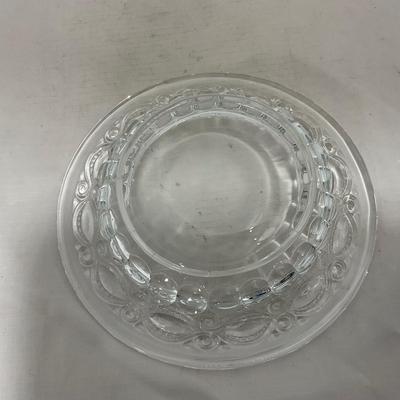 -154- Heavy Clear Glass | Matching Set | Covered Butter Dish | Toothpick Holder