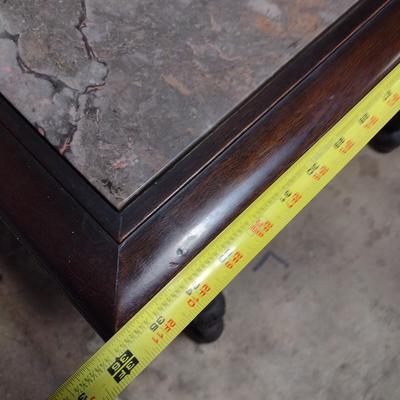 Antique Mahogany Window Table with Marble Top by Knoxville Tables