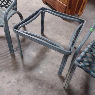 Metal Frame Patio Chair and Table Set
