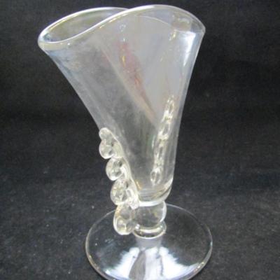 Vintage Art Deco Style Fan Shaped Glass Vase (#200)