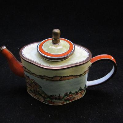 Miniature Enamel Teapot by Charlotte Di Vita- P. Cezanne Painting (#182)