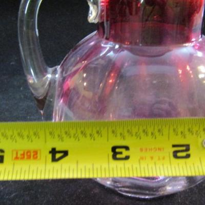 Pink Glass Pitcher/Decanter with Hinged Lid (#187)