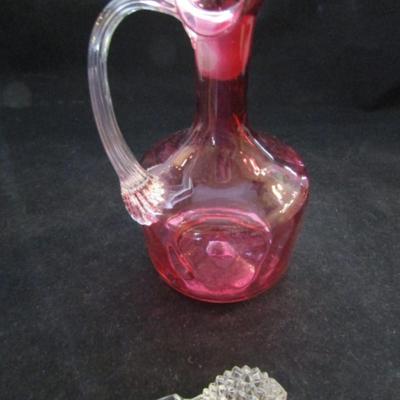 Cranberry Glass Cruet with Stopper (#145)