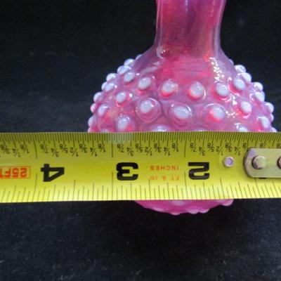 Pair of Pink Hobnail Bottles with Stoppers -Possibly Fenton (#131)