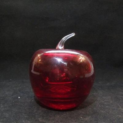 Blenko Hand Blown Art Glass Apple- Original Sticker (#113)