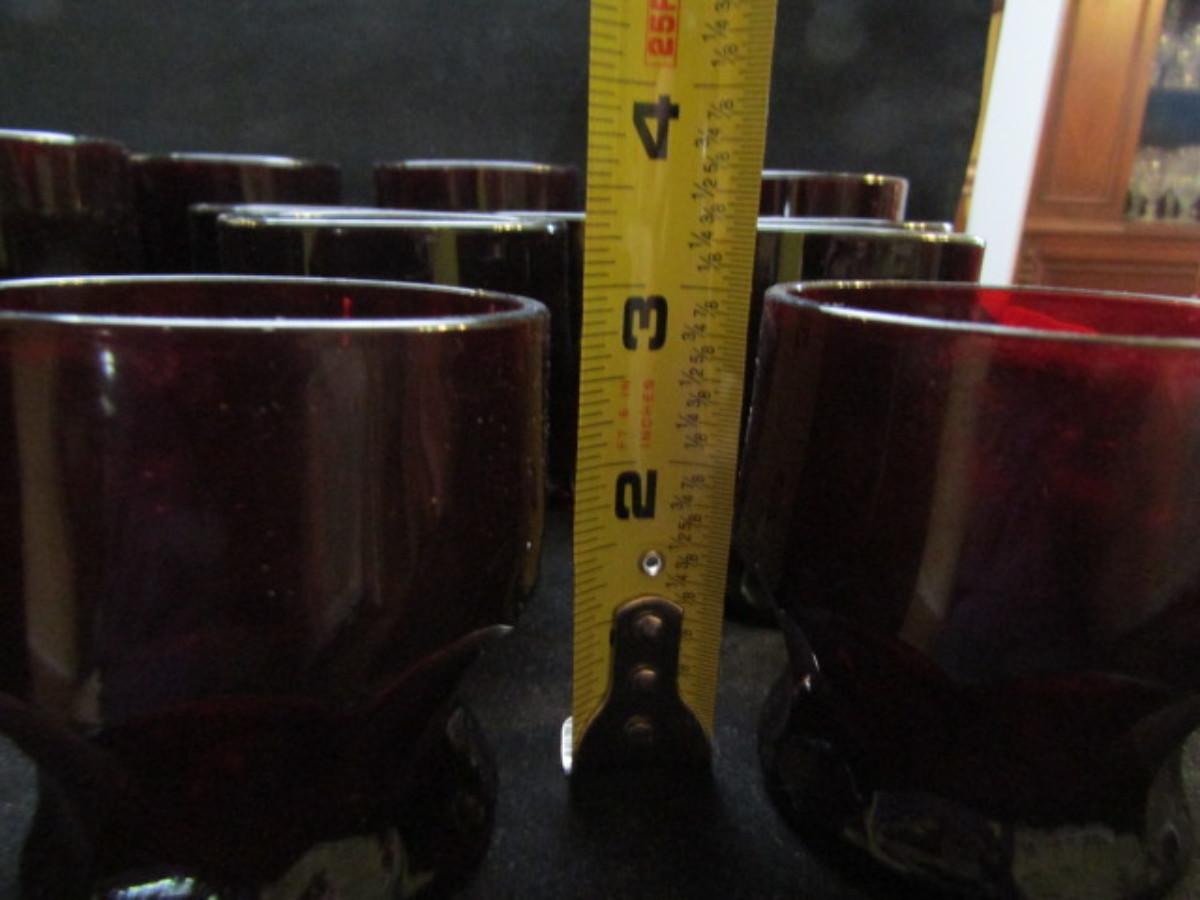 Collection Of Ruby Red Drink Ware Possibly Vintage Anchor Hocking collection-of-ruby-red-drink-ware-possibly-vintage-anchor-hocking