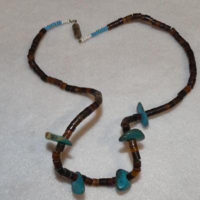 Vintage Turquoise & Shell Necklace
