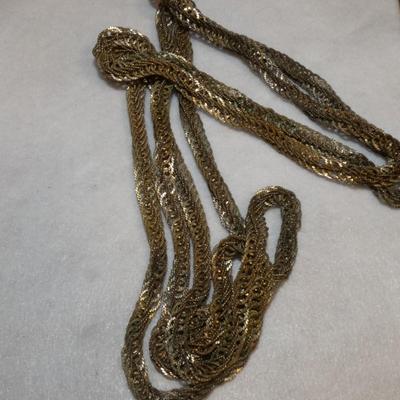Silver Tone Snake Rope Chain Necklace (Long)