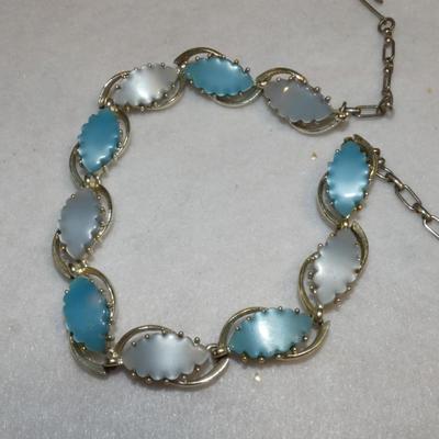Vintage Thermoplastic Baby Blue Necklace MCM