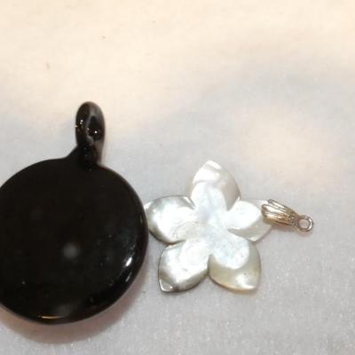Flower Pendant Charms, Glass & Shell