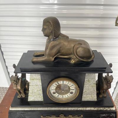 Beautiful vintage Egyptian clock. Approximately 18.5” wide.  17” high, 6.5” deep