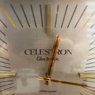 Vintage Wittnauer Celestron clock.  Has a removable engraved plate on front