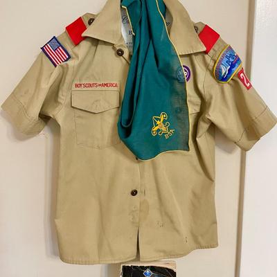 Lot 241 Vintage Boy Scout Shirt Hats Patches Uniform Neckercheif