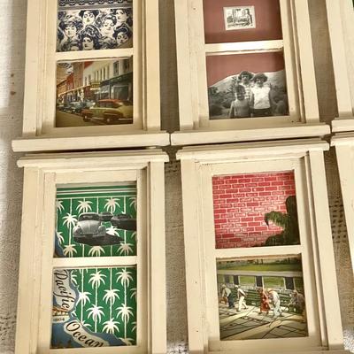 Lot 244 Group 6 Window Frames Art Collages 3"x5"