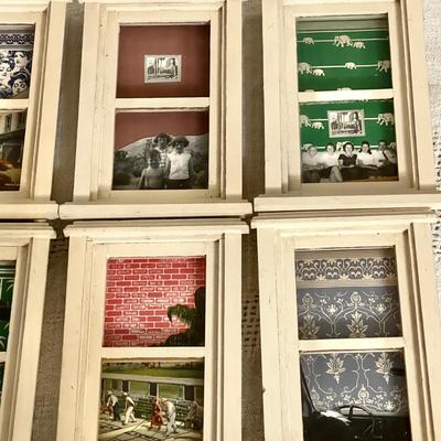 Lot 244 Group 6 Window Frames Art Collages 3"x5"