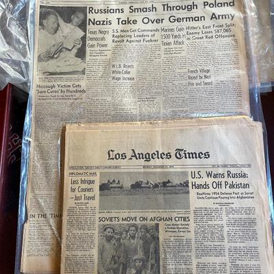 Lot 247 Group of Historical Newspapers  Los Angeles Times 1944 1979