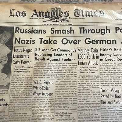 Lot 247 Group of Historical Newspapers  Los Angeles Times 1944 1979