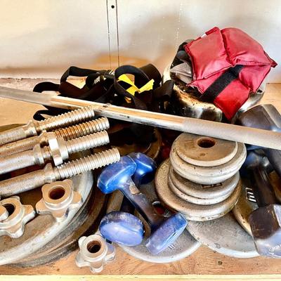 Lot 251 Home Gym Weights Barbells Dumbbells Ankle Weights