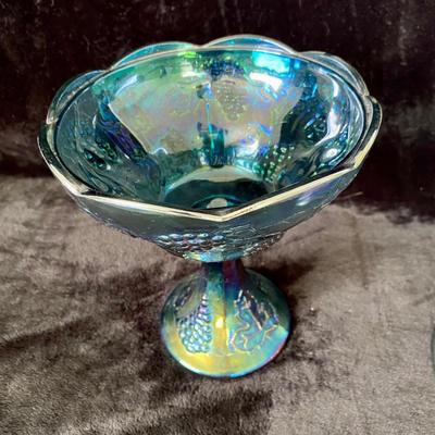 Carnival Glass Pedestal Candy Dish (BR1-SL)
