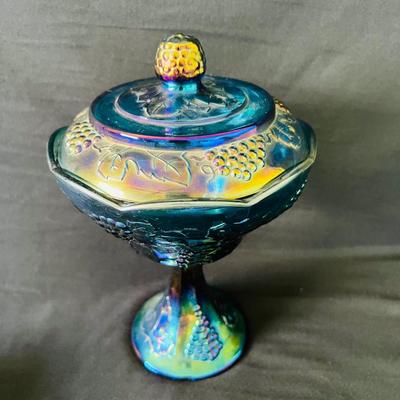 Carnival Glass Pedestal Candy Dish (BR1-SL)
