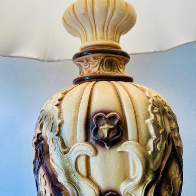 Pair of Tan and Brown Table Lamps  (BR2-JM)