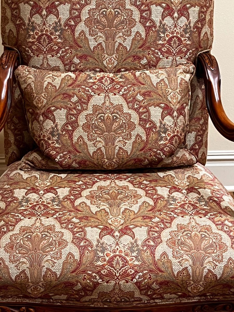 High Back Upholstered Arm Chair