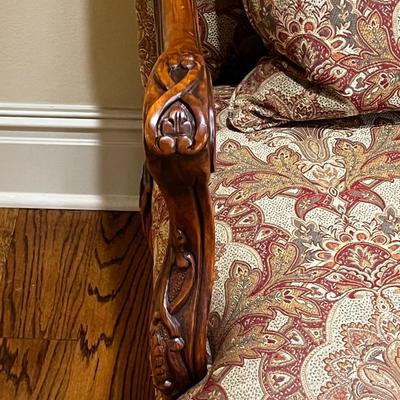 High Back Upholstered Arm Chair