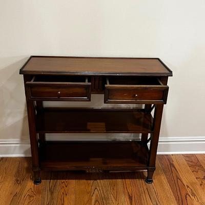 Solid Wood ~ Two Drawer Hall Table With Shelf