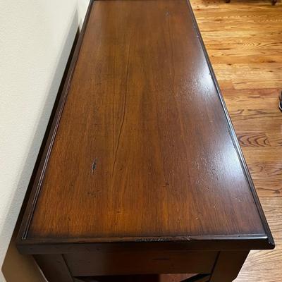 Solid Wood ~ Two Drawer Hall Table With Shelf