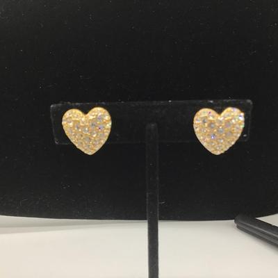 Swarovski Crystal Heart Clip on Earrings