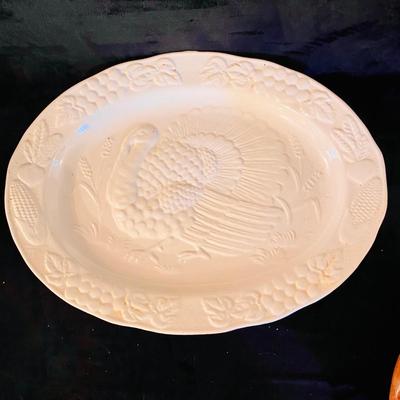 Ceramic Pie Holder and Turkey Plate (LR-SL)
