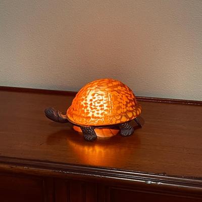 Turtle Lamp ~ Ember Glass Shell