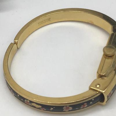 VTG Bucherer Gold Filled  Watch Enamel 17 Jewl Mechanical Working Cuff Bracelet