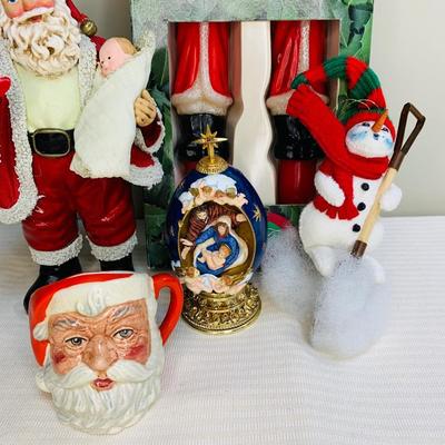 LOT 15R: Royal Doulton Santa Claus Mug, Faberge Nativity Egg, Annalee & More