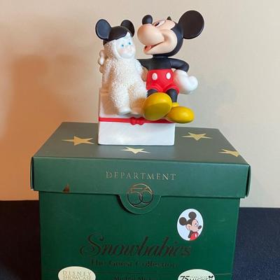 LOT 28: Disney Hinged Figurine, Dept 56 Figurine, & Disney Ornaments
