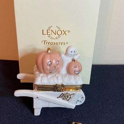 LOT 31: Lenox Treasure Boxes: Halloween Hayride, Bunnies & Bows, Snowman Surprise & More