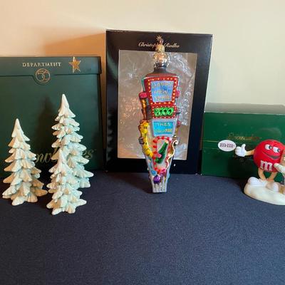 LOT 32: Christopher Radko Ornament, Dept 56 Trees and More