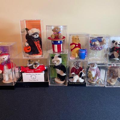LOT 34: Miniature Bear Collection w/Protective Cases