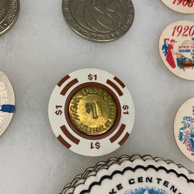 LOT 74R: Vintage Milk Bottle Cap Seals, Casino Chips and More
