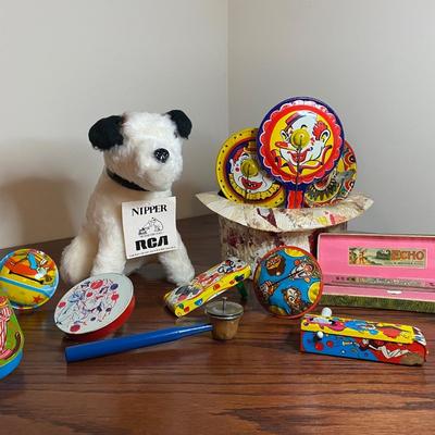 LOT 101C: Vintage Noise Makers, Nipper the RCA Dog and More