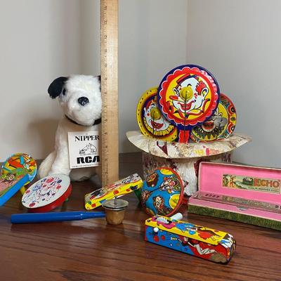 LOT 101C: Vintage Noise Makers, Nipper the RCA Dog and More
