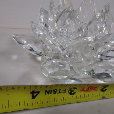Shannon By Godinger Set Of Two Crystal Lotus Candle Holders