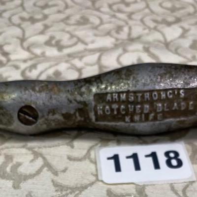 Armstrongs Knotched Curved Blade Rare  Roofing Knife