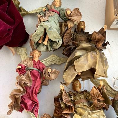 Lot of Vintage Paper Mache Angel Ornaments