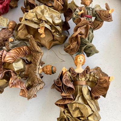 Lot of Vintage Paper Mache Angel Ornaments