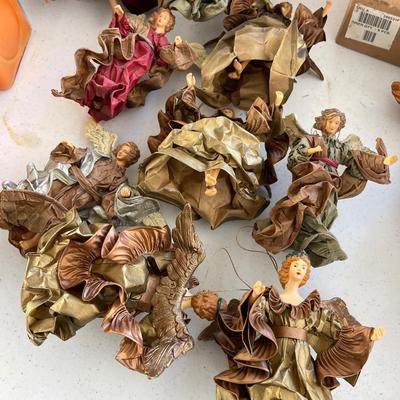 Lot of Vintage Paper Mache Angel Ornaments