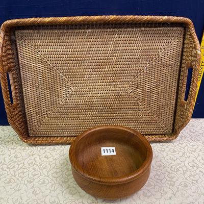 Wood Basket and Bowl