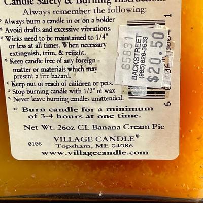 NEW Large Village Candle "Banana Cream Pie"