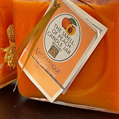Two New Aromatique "The Smell of Peach Candle Jar"