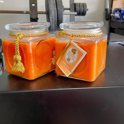 Two New Aromatique "The Smell of Peach Candle Jar"